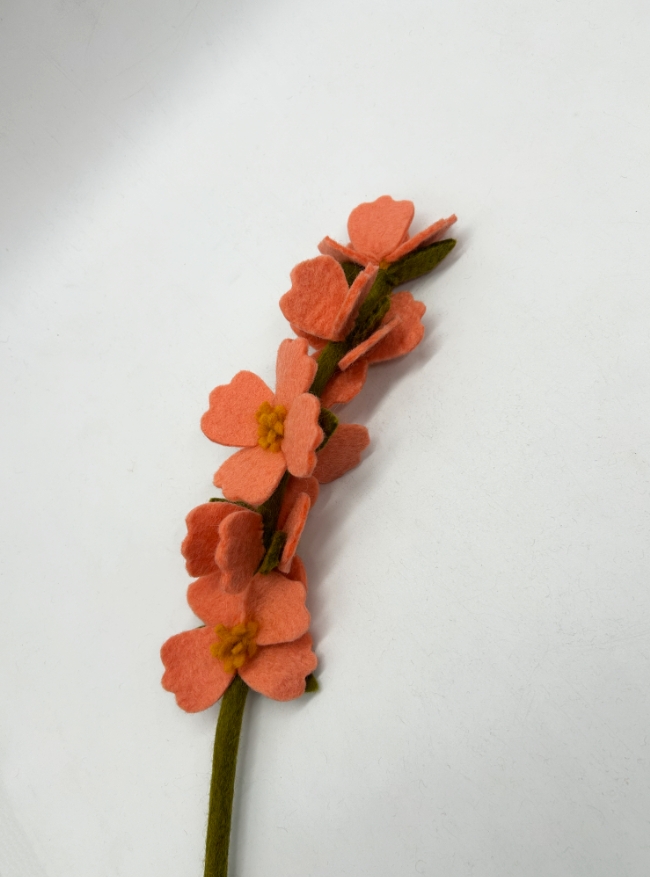 Elegant Cherry Blossom Felt Flower Branch
